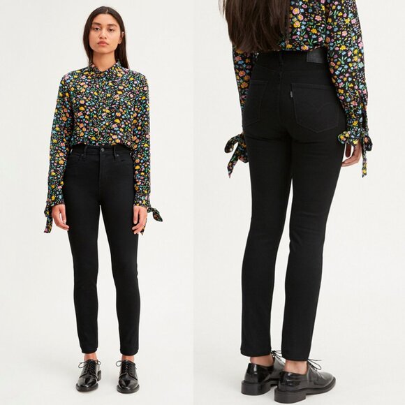 Levi's 721 High Rise Skinny Jean Size 25 Long Shot - Black - Picture 1 of 8